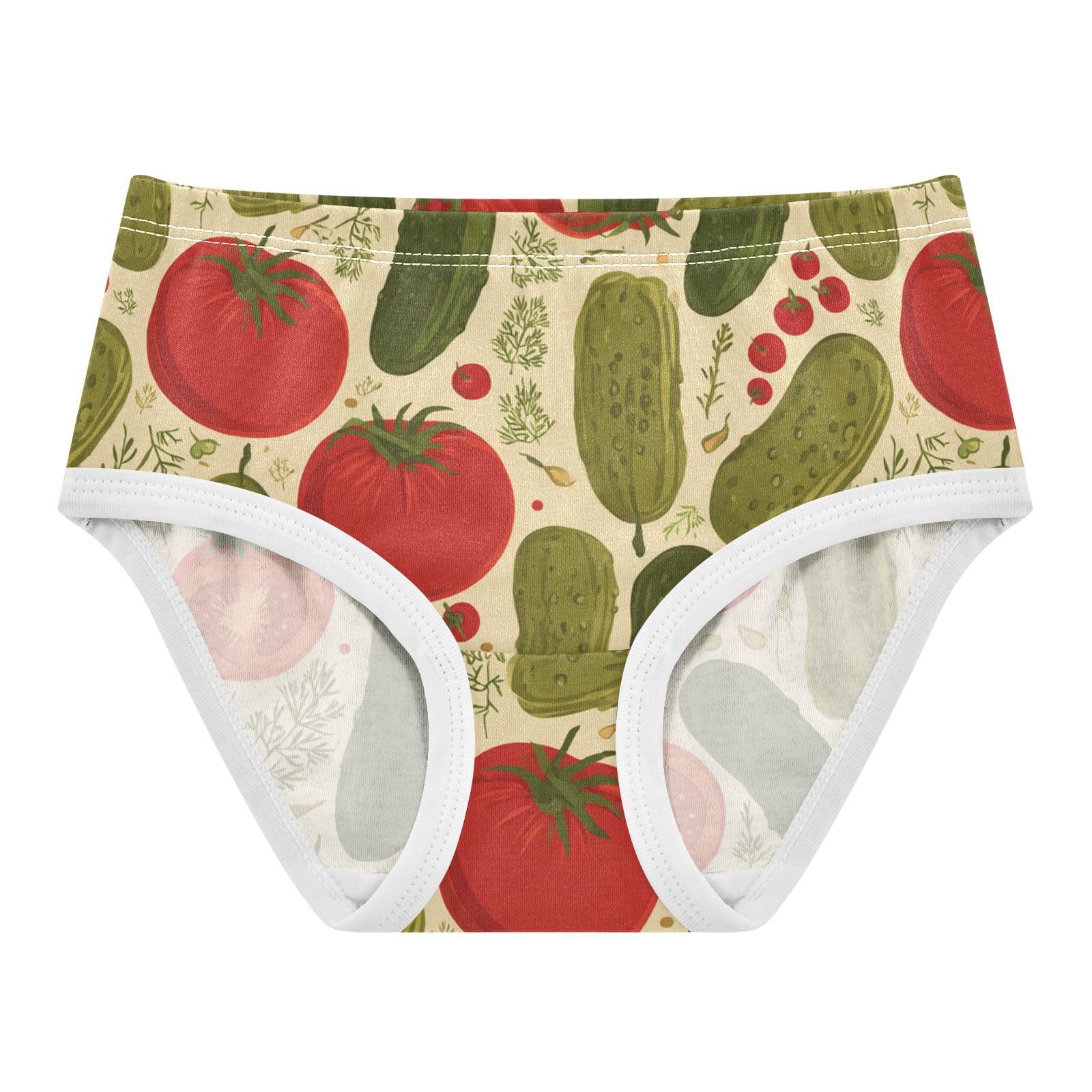 Wusikd Pickles Tomatoes Yellow Girls Underwear Cotton Girls Briefs Soft Toddler Underwear 2T