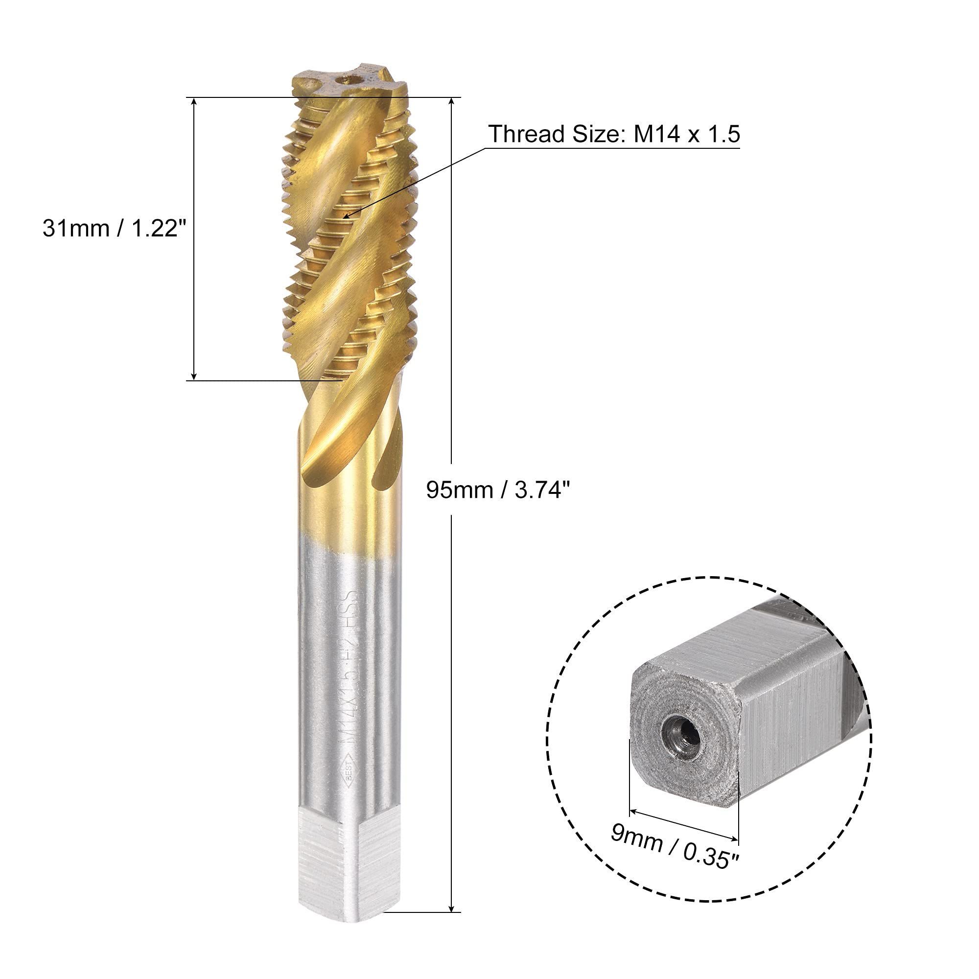 Metric Machine Tap Left M5 Thread Pitch H2 Accuracy 3 Flutes High Speed