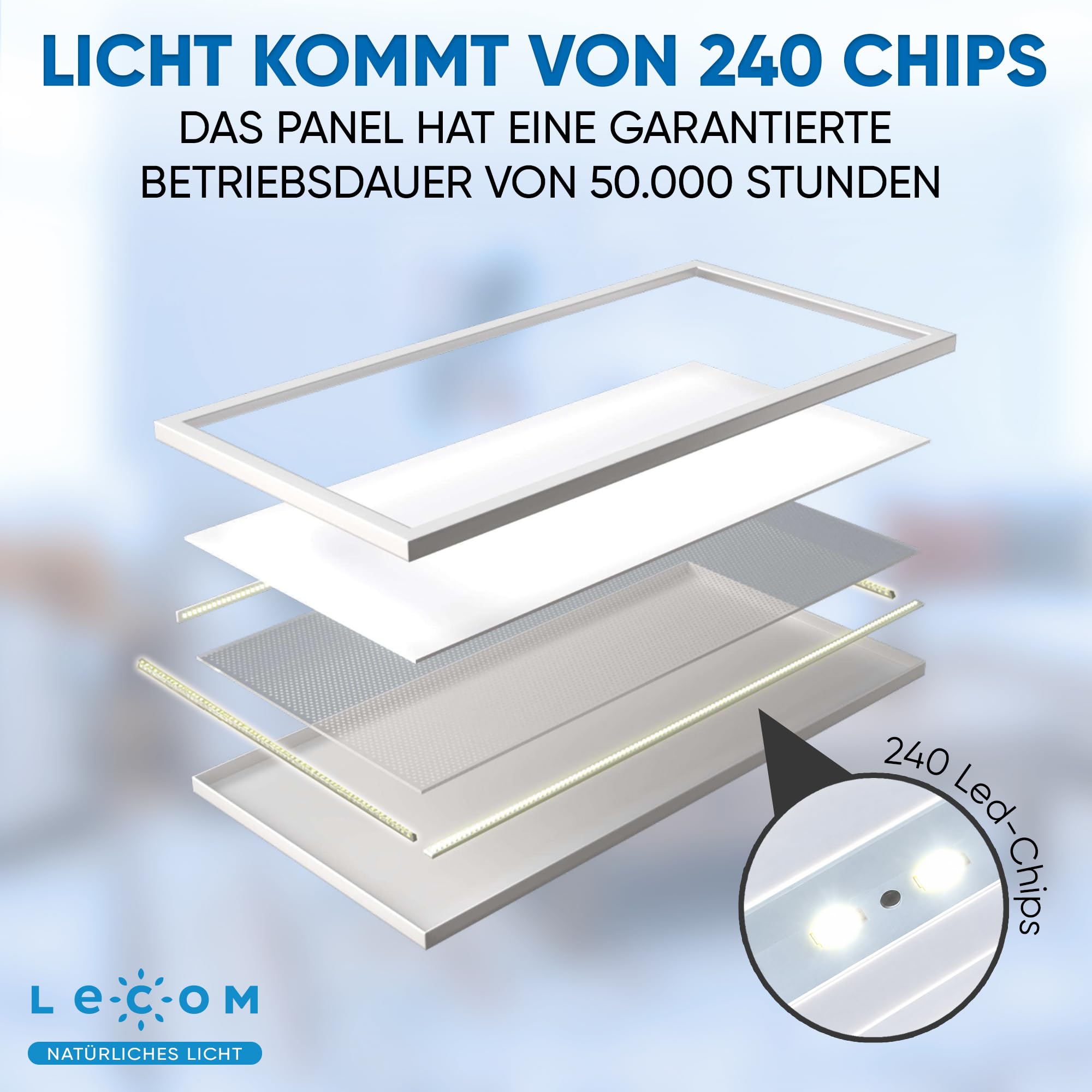LECOM Lámpara de techo LED 60 x 30 CCT 3000 – 6000 K, interruptor DIP, 24 W