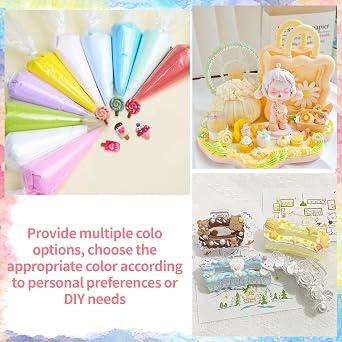 10Pcs Decoden Cream Kit, Whipped Cream Glue,Deco Cream-3.5oz | with Iron Nozzle, Suitable for DIY Crafts and Phone Case Decoration(Rainbow 10 Colors)