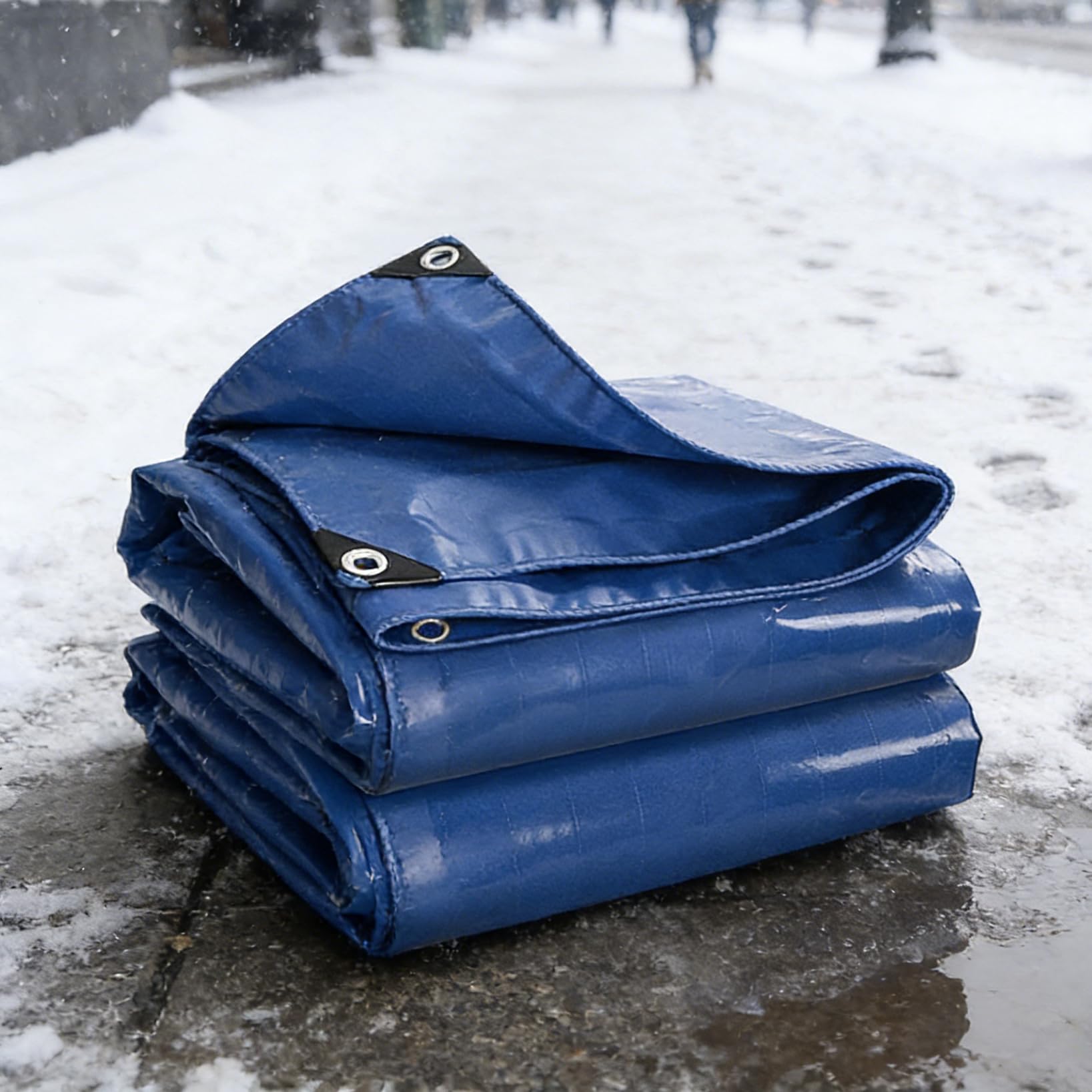 Lona de protección para muebles de jardín y piscina con PVC impermeable azul