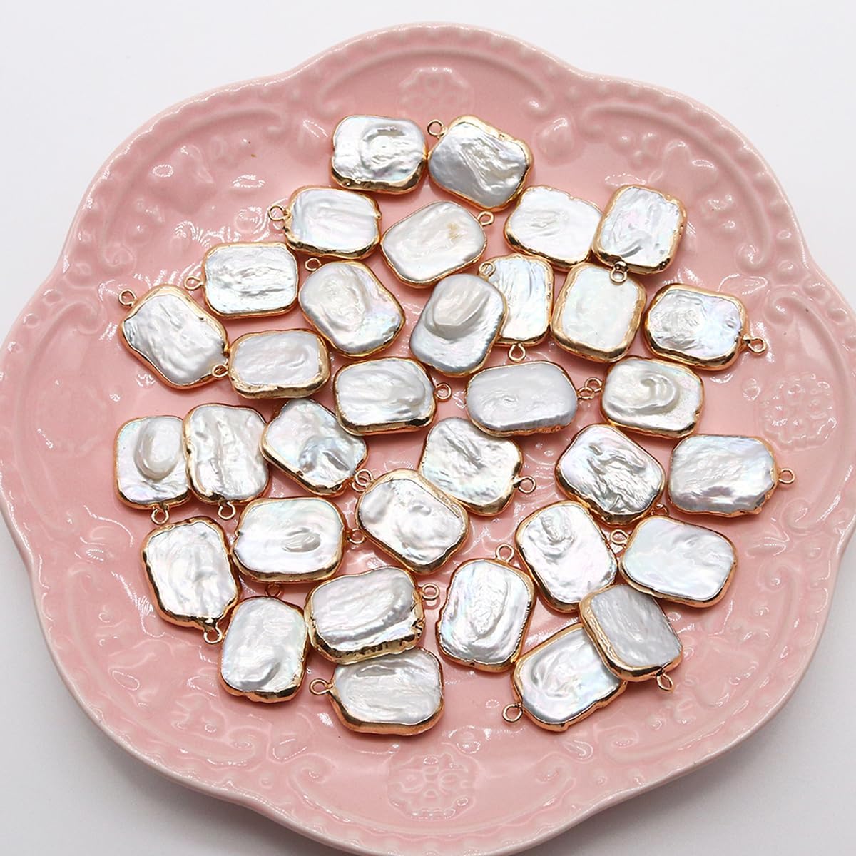 LE SKY 5 Pcs Natural Pearl Pendants Loose Rectangle Pearl Pendants for Jewelry Making Necklace Bracelet Charms DIY - Image 8