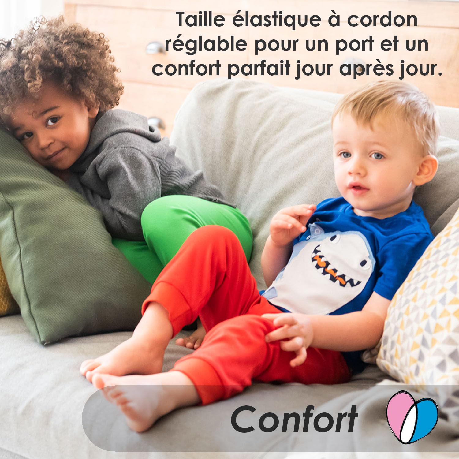 Lovjoy Pantalon de Jogging Bébés Jeunes Enfants - Lot de 3 ou 5 Couleurs - 1-4 Ans - Qualité Confort 100% Coton Robuste - Ceinture Elastiquée + Cordon Réglable