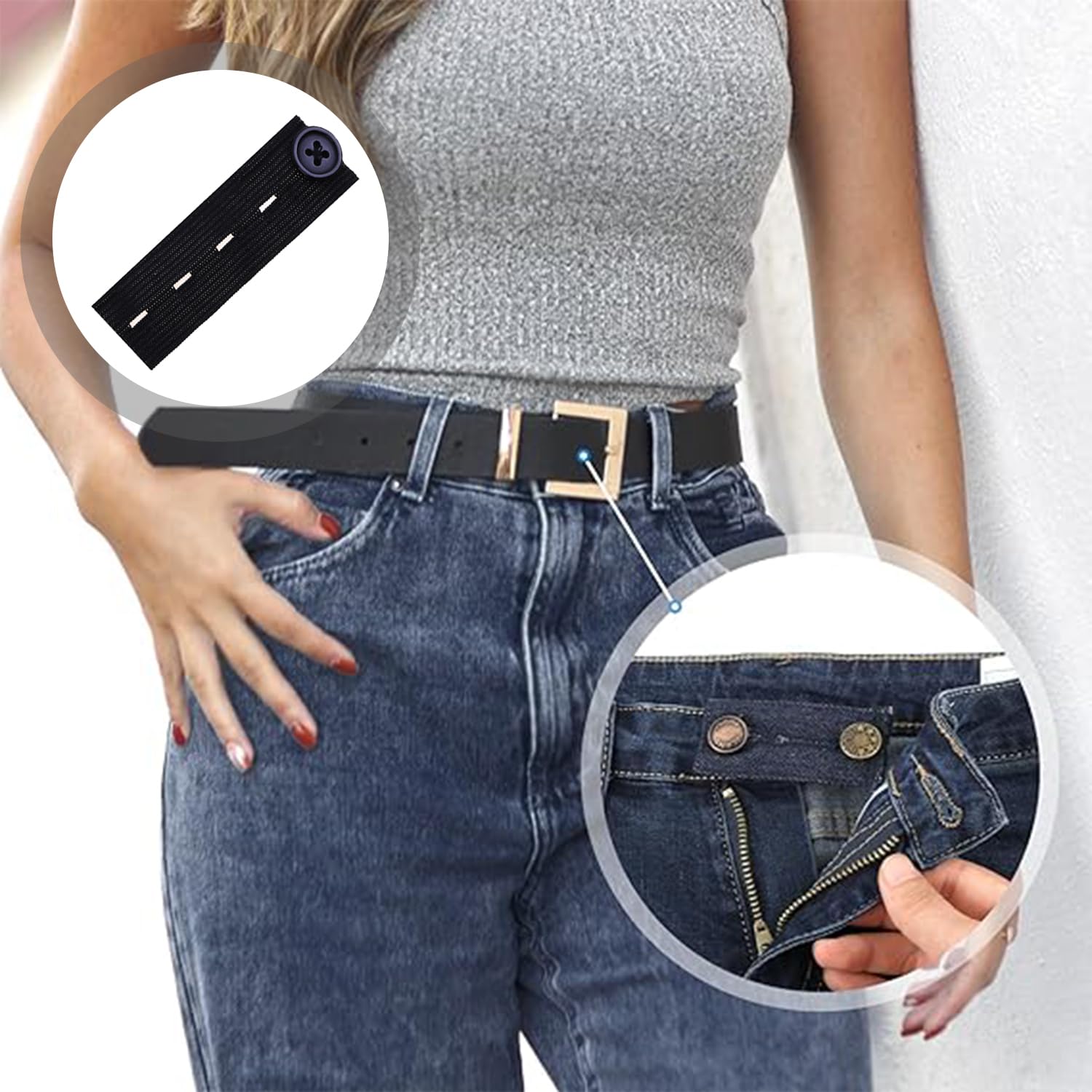 8 Pièces Extension Pantalon Maternité - Boutons Élastique Réglable Grossesse