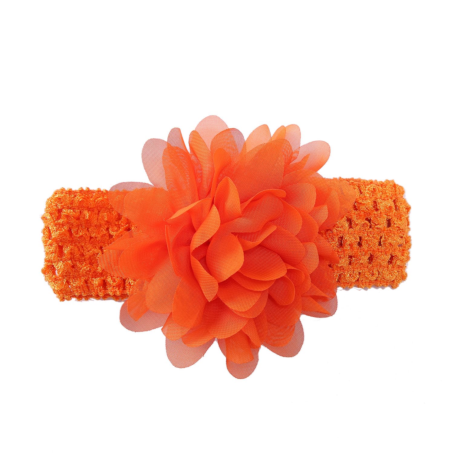 Anevous 5 Stück Baby Stirnband Blumen,Kinder Chiffon Haarband,Mädchen Blumenstirnbänder,Haarbänder Neugeborene,Baby-Haarschmuck für Taufe Party,Hochzeit,Fotografie,Dunkelorange