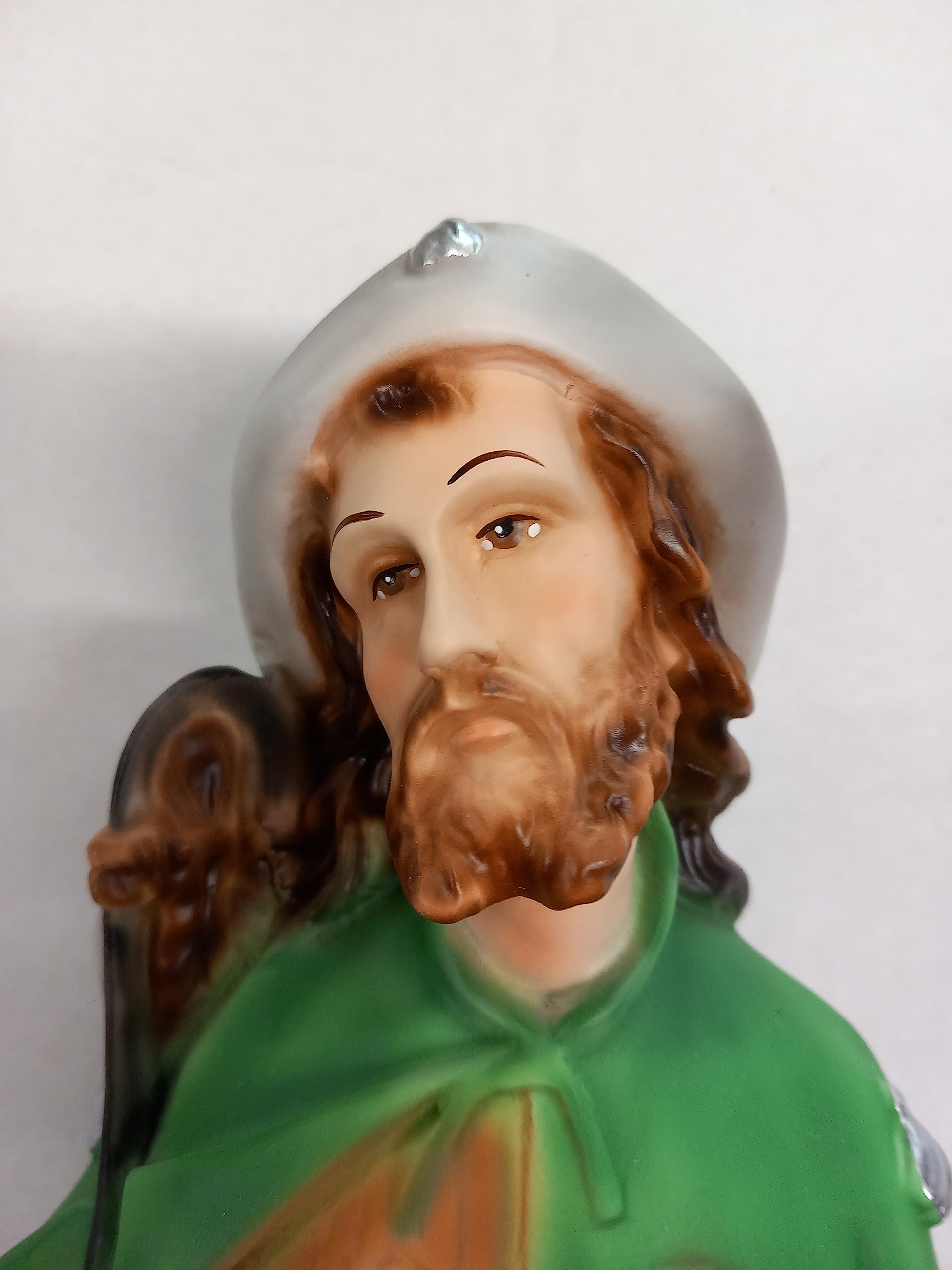 Generico ArteSacraCaravaggio Statua di San Rocco di Montpellier, cm 45 (17,71 inches) in resina decorata a mano di produzione artigianale italiana