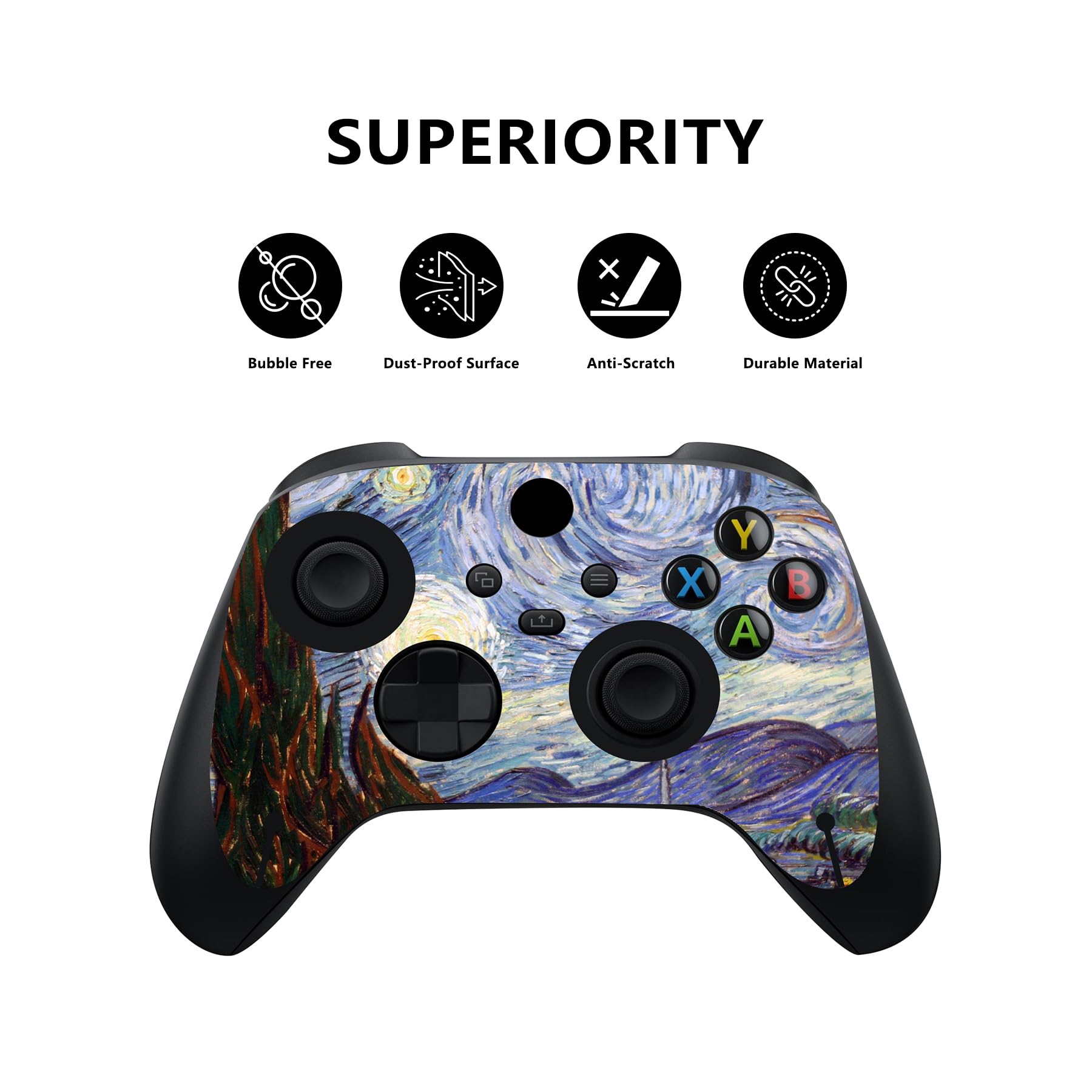 PlayVital Adesivo Skin per Xbox Series X Console&Controller Sticker Decal Cover Vinile per Xbox Series X-Notte Stellata