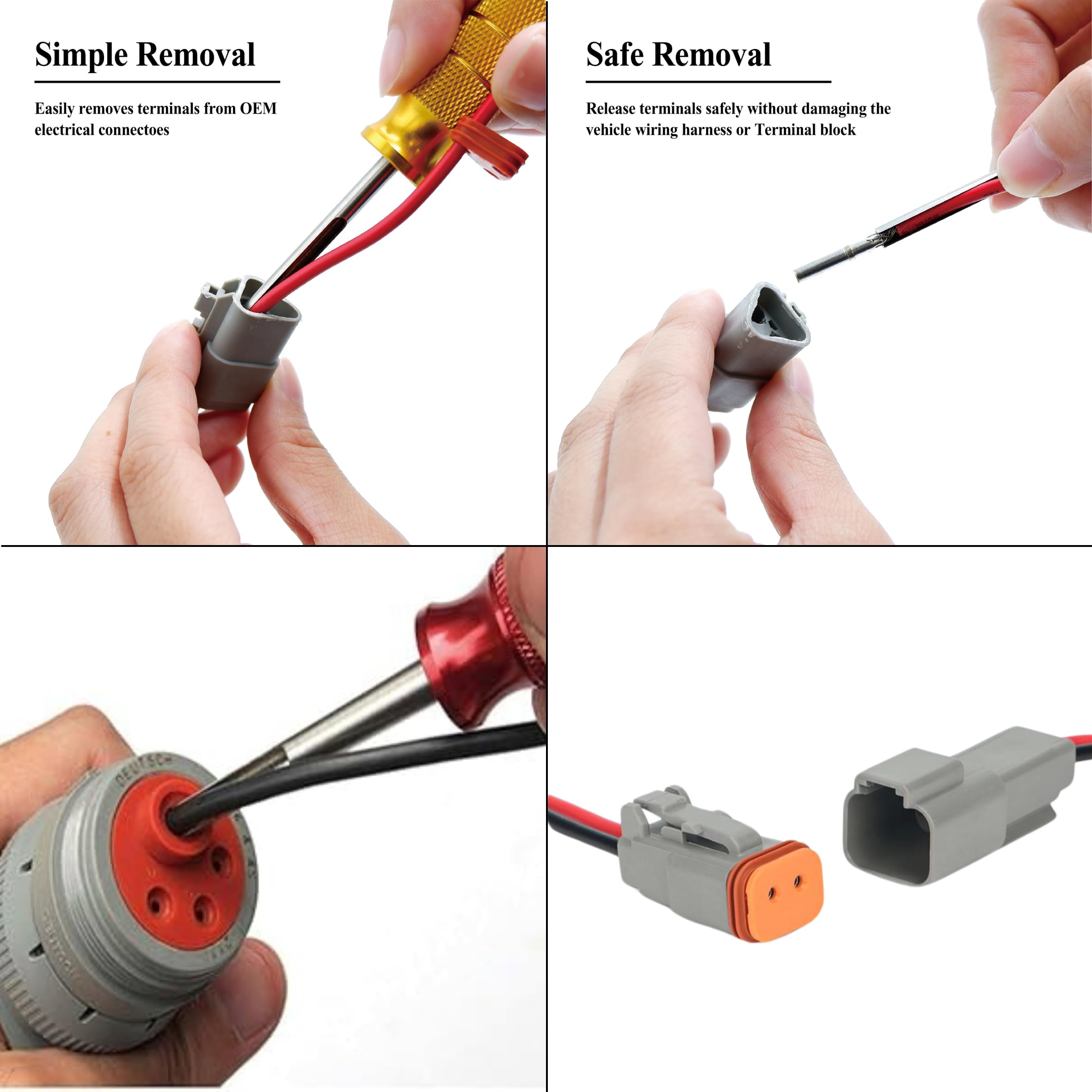 3 szt. 14/16/20 AWG Deutsch Pin Terminal narzędzie do usuwania zacisków klucz narzędzie do okablowania samochodowego złącze wiązki przewodów gniazdo wtykowe zestaw zwalniający pojazdy