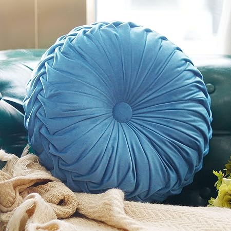 round blue cushion