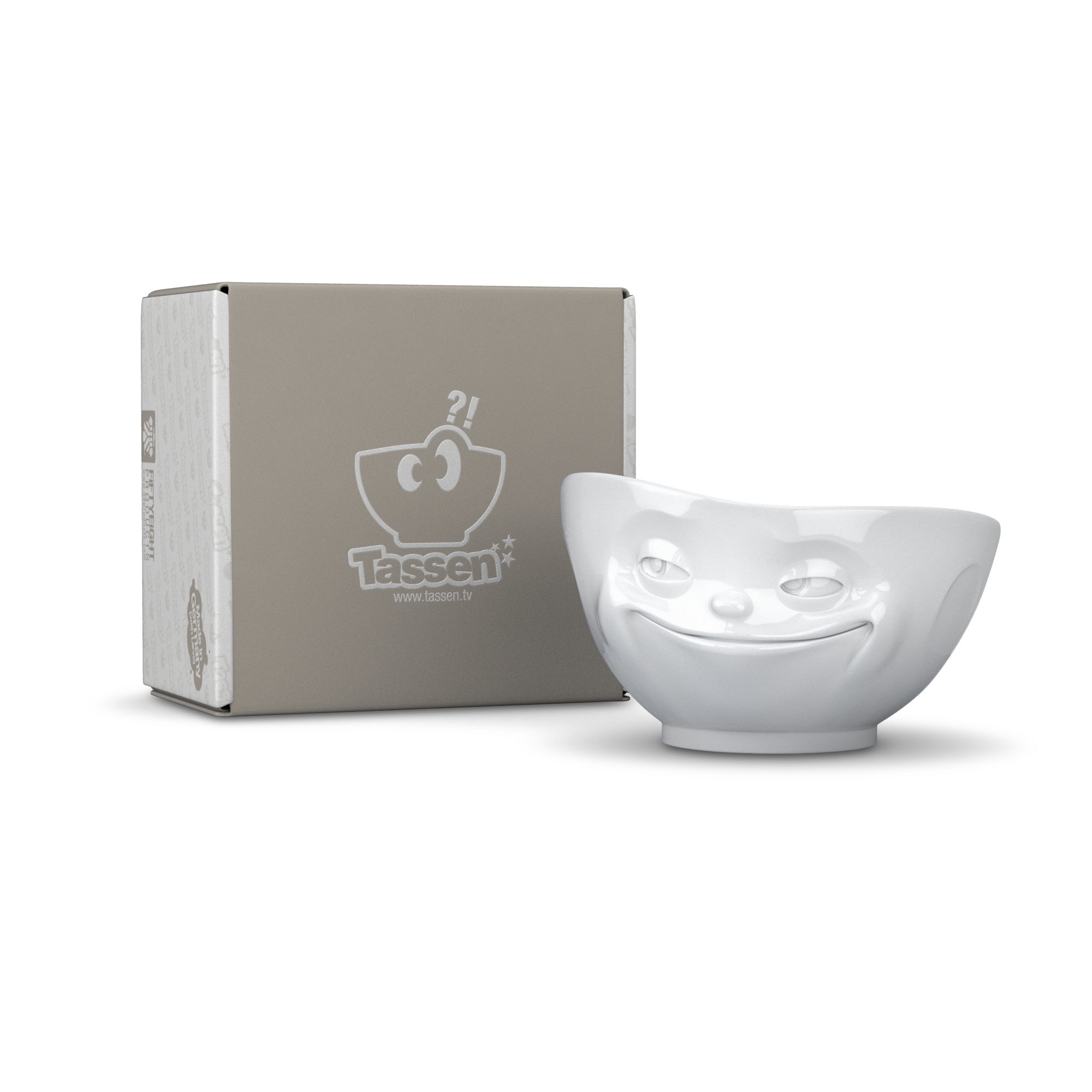 Fiftyeight Schale GRINSEND & GLÜCKLICH ca. 500ml / weiß
