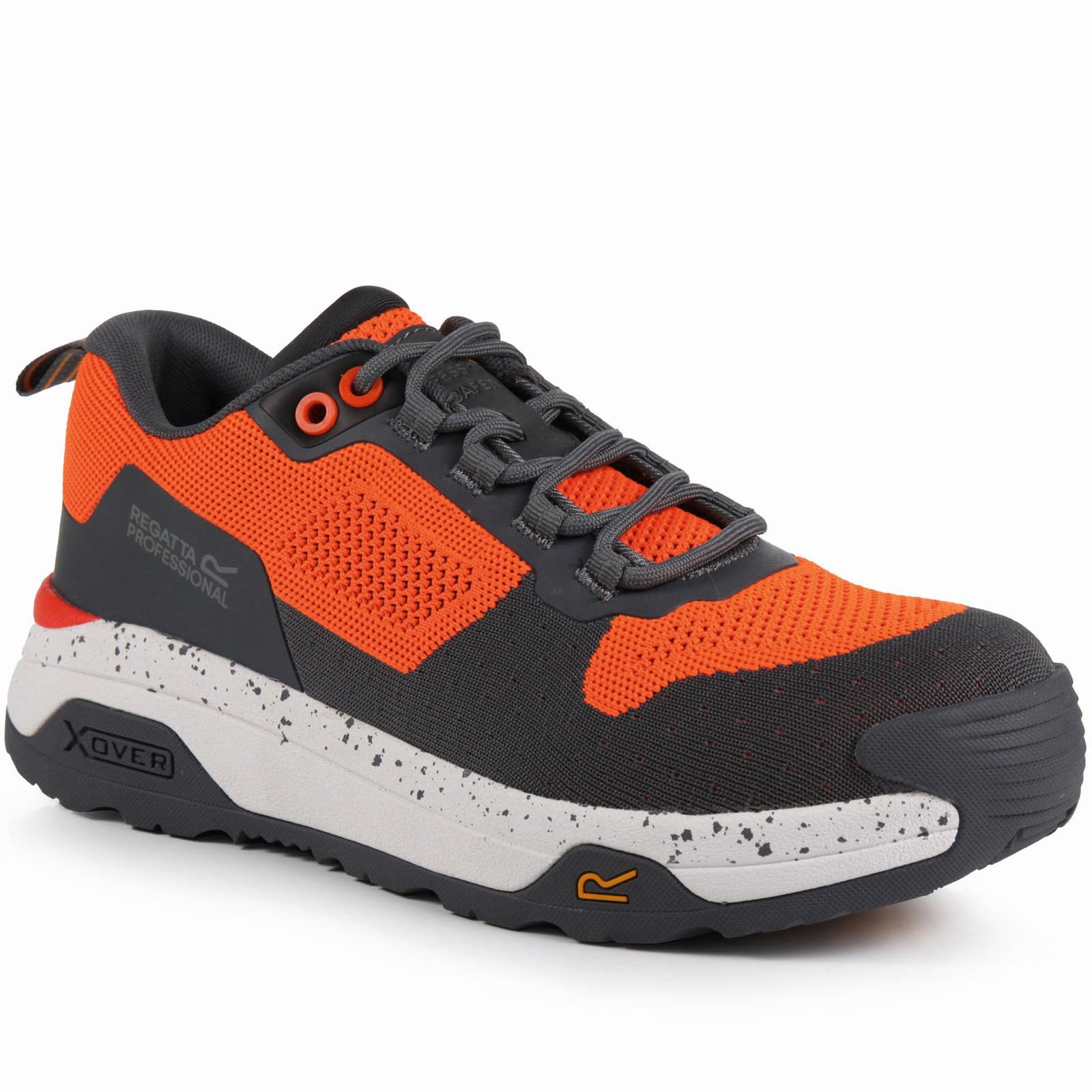 Regatta (10 Uk, Orange/Grey) Adults Crossfort S1 Metal Free Safety Low Rise Trainers Sneakers Shoes