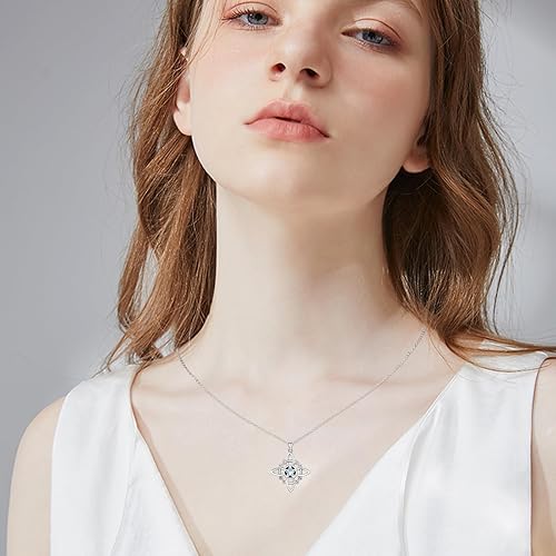 Miniatura 4 de Collar de nudo celta, collar de nudo de brujas, collar de plata de ley 925, collar con dije de bruja celta, joyería celta de buena suerte, joyería