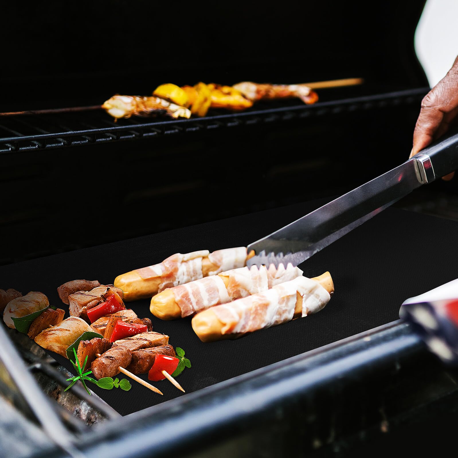 NUOBESTY 9 Stück Teiliges Backofen Hitzebeständigen Schwarzen Antihaft ofenmatten Wiederverwendbare Grill Backmatten Zuschneidbar für Gleichmäßiges ohne Anbrennen