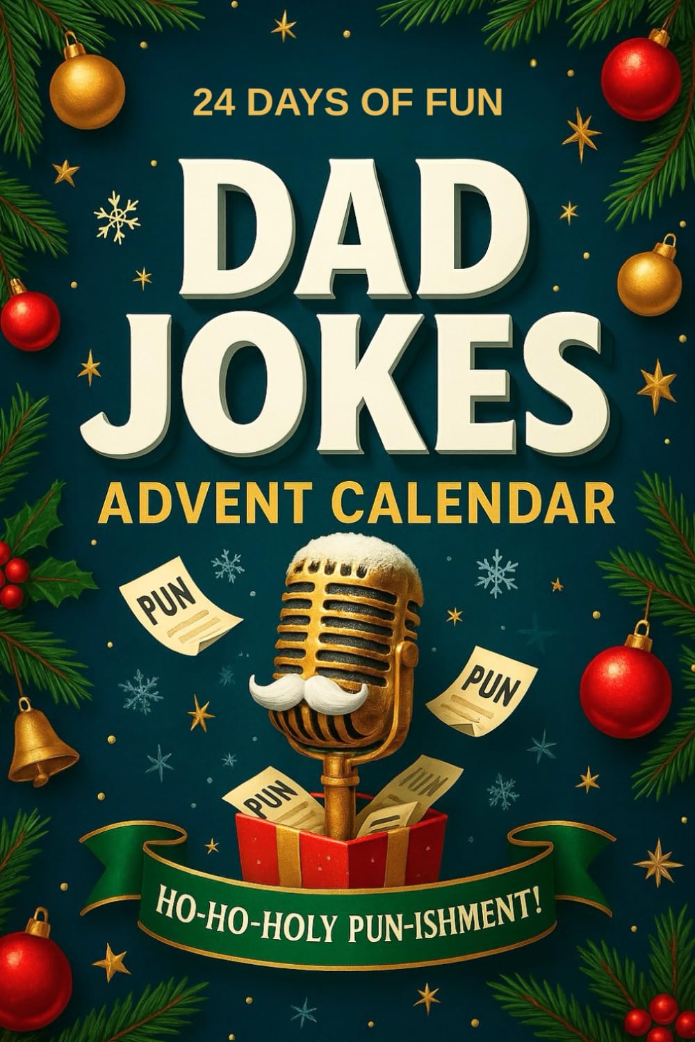 Advent Calendar Dad Jokes: 24 Days of Family Fun, Holiday Smiles, and Classic Dad Humor | Festive Gag Gift for Men