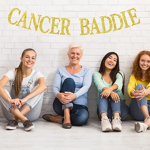 Miniatura 2 de Cartel de Cancer Baddie, feliz cumpleaños al cáncer, decoraciones temáticas de cumpleaños de 12 constelaciones (purpurina dorada)
