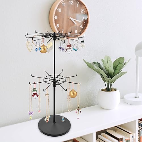 Miniatura 2 de Soporte de exhibición giratorio de dos niveles ajustable para encimera, color negro