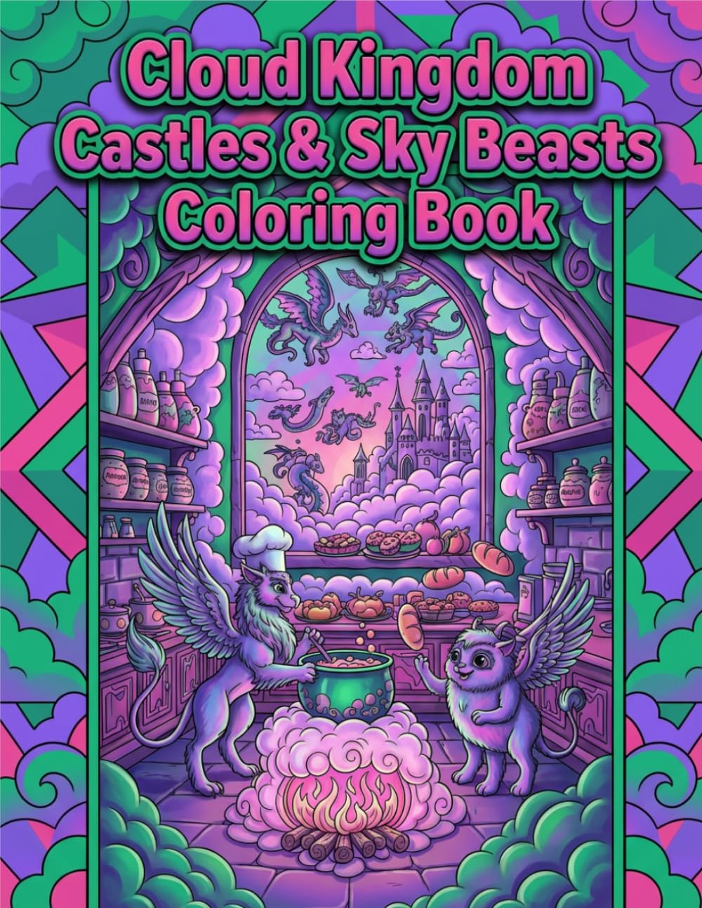 Cloud Kingdom Castles & Sky Beasts: Kid's Fun Coloring Book