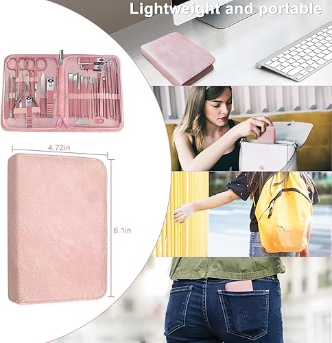 Miniatura 6 de Juego de manicura personal para mujer, kit de cuidado de uñas 30 en 1, kit de manicura profesional para mujeres, kit de pedicura, juego de cortauñas