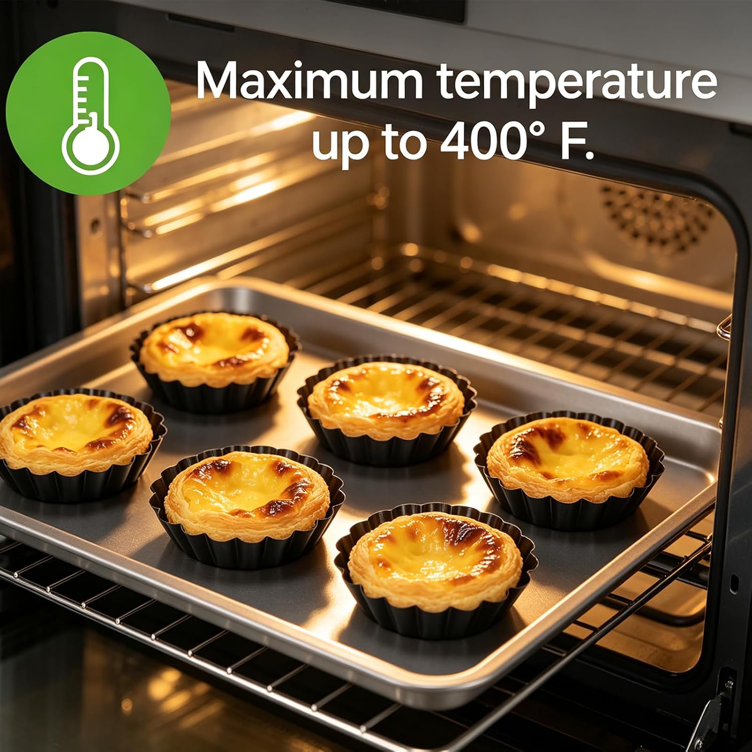 3 Inch Egg Tart Molds, 12 PCS