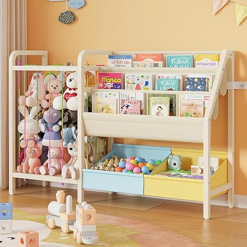 Miniatura 8 de B5 - Estantería infantil y almacenamiento de juguetes, estante para libros para habitaciones de niños, estantes para libros para niños pequeños con
