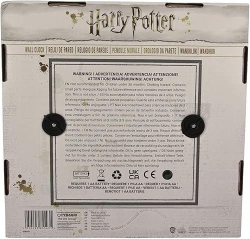 Miniatura 6 de Harry Potter Reloj de pared con plataforma de 9 de 10 pulgadas en caja de regalo, producto oficial, multicolor