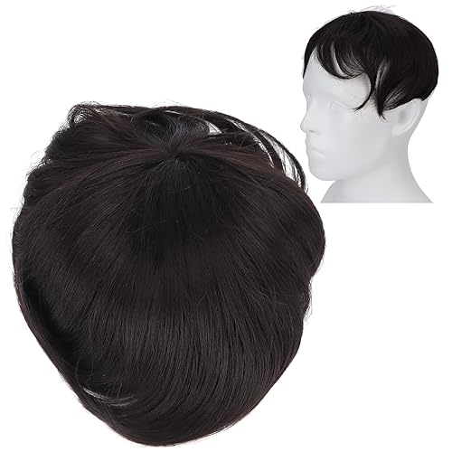 Miniatura 9 de ZJchao Pieza corta para hombre, peluca simple, sistema de reemplazo de tupé de moda para la vida diaria y fiestas
