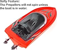 Vista 3 de PowerTRC Barco de velocidad de control remoto 2 en 1, cocodrilo de 2.4 GHz, barco de velocidad de juguete RC para piscinas y lagos, batería