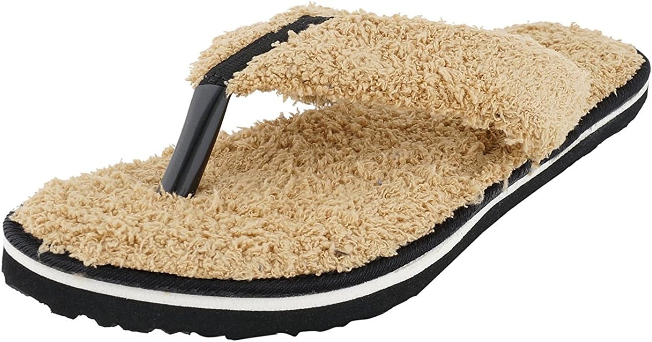 Travelkhushi Tan Terry Flip-Flops for Women-Memory Foam-3