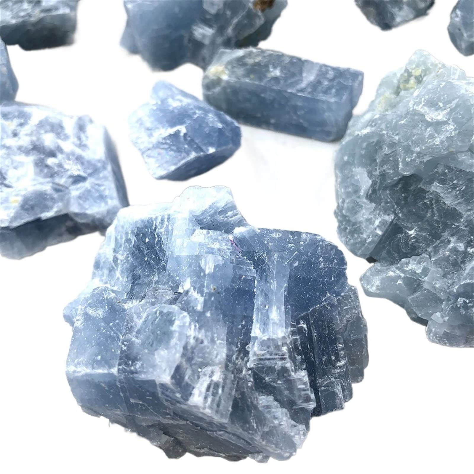 1pc Casuale Blu Calcite Pietra Grezza Cristalli di Quarzo Grezzo Acquario di Roccia Decorazioni for la casa Decorazione della Stanza