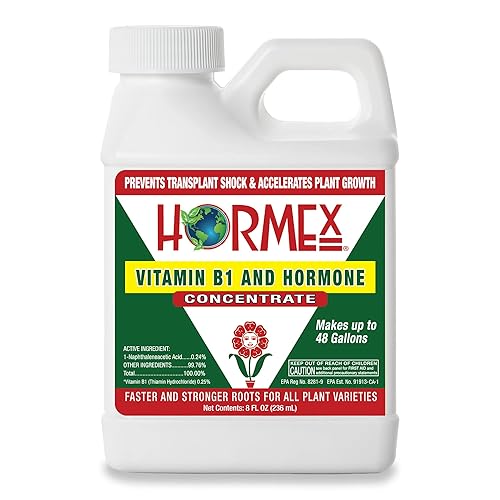 Hormex Rooting Hormone Concentrate with B1 – Root Growth Stimulator for Stronger, Thriving Plants - Prevents Transplant Shock - Hydroponics, Houseplants, Gardens, Trees, Fruits and Vegetables - 8oz - 8 oz