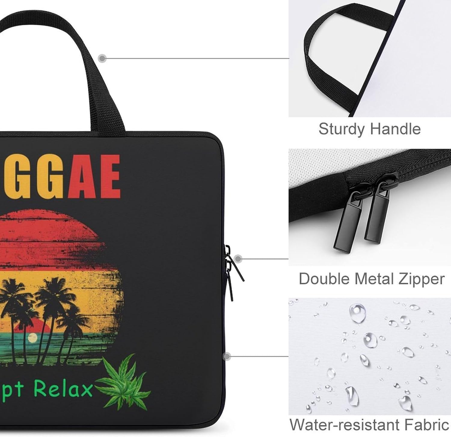 Reggae Music Laptop Bag Print Computer Sleeve Case Protector Briefcase Totes for Women Men