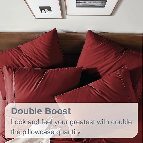 Miniatura 3 de Swift Home Juego de sábanas de microfibra Full de 6 piezas (incluye 2 fundas de almohada adicionales), ultrasuave cepillado - extremadamente