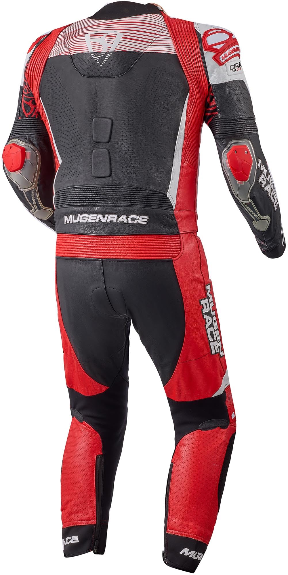 MUGENRACE Scorpion perforowany dwuczęściowy skórzany kombinezon motocyklowy, czarny/biały/czerwony, 58