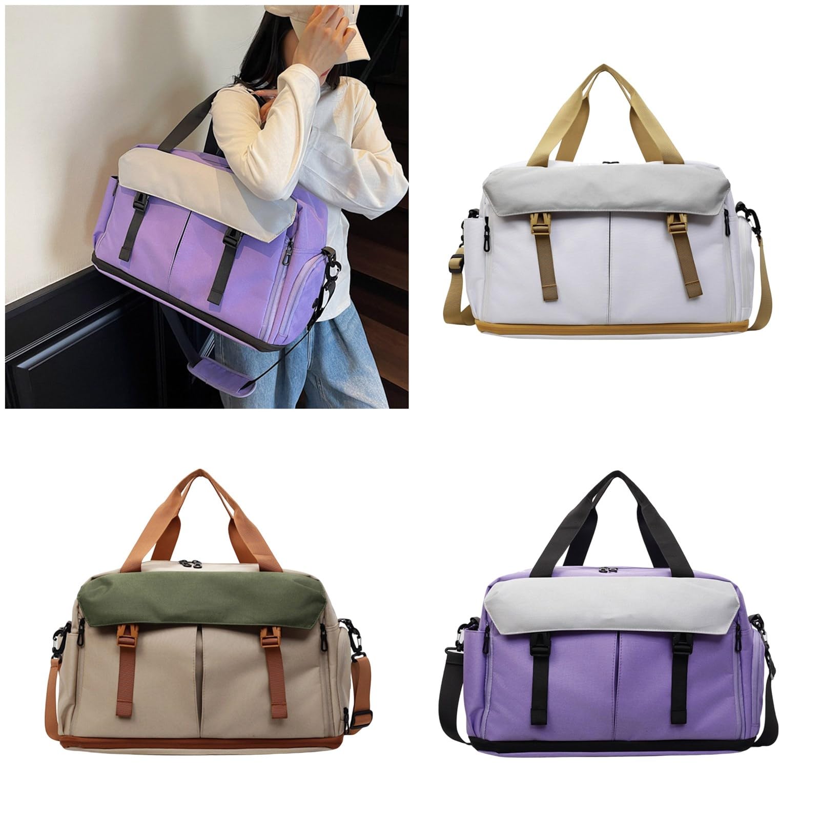 Borsa da trasporto multiuso resistente all ' acqua con manico rinforzato Borse a tracolla a tracolla per viaggi sportivi Borsa da viaggio con scomparto impermeabile per uso quotidiano
