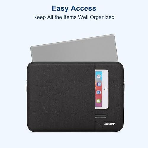 Vista 2 de MOSISO Funda vertical de poliéster con bolsillo para laptop de 15 pulgadas, para computadora MacBook Air 15 M4 A3241, M3 A3114 y M2 A2941 de 2025