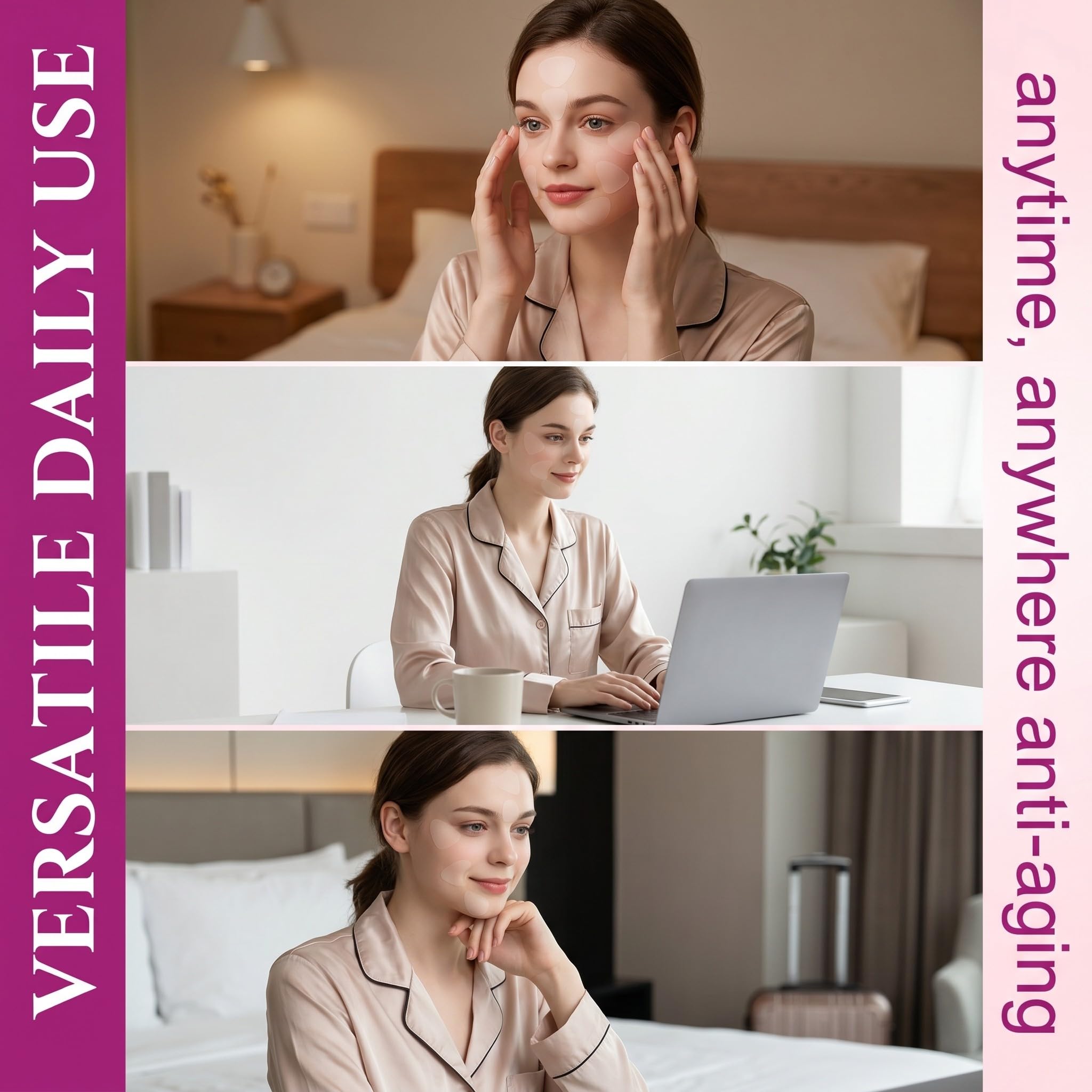 162 Cerotti Antirughe Viso e Fronte, Patch Antirughe Trasparenti per Donna, Trattamento Notturno per Linee Sottili, Rughe Nasolabiali e Contorno Occhi, Effetto Lifting Naturale