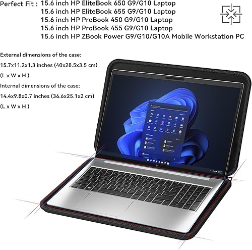 Vista 18 de Smatree Bolsa de viaje para laptop de 15-16 pulgadas para estación de trabajo DELL Precision 5690/5680/5570/5520/3591/3590/3581/3580, DELL Latitude