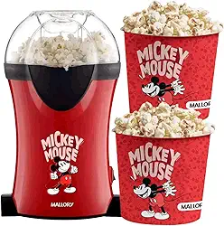 Pipoqueira Elétrica Disney Mickey Mallory 110V + 2 Baldes Pipoca