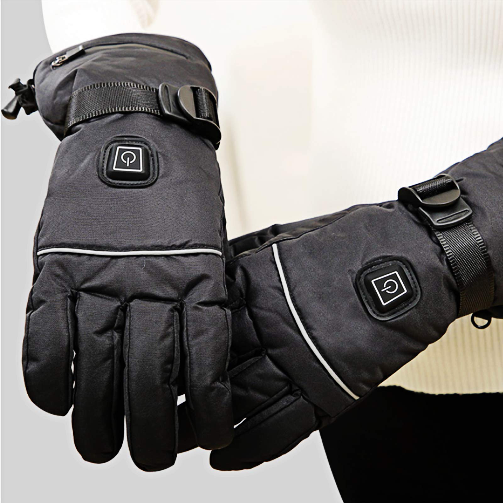 Guantes calefactables, 7.4V 3000MAH Guantes calefactores eléctricos con batería Recargable para Hombres y Mujeres, Invierno, Motocicleta, Ciclismo, Caza, Pesca, Nieve, Mitones, Cal