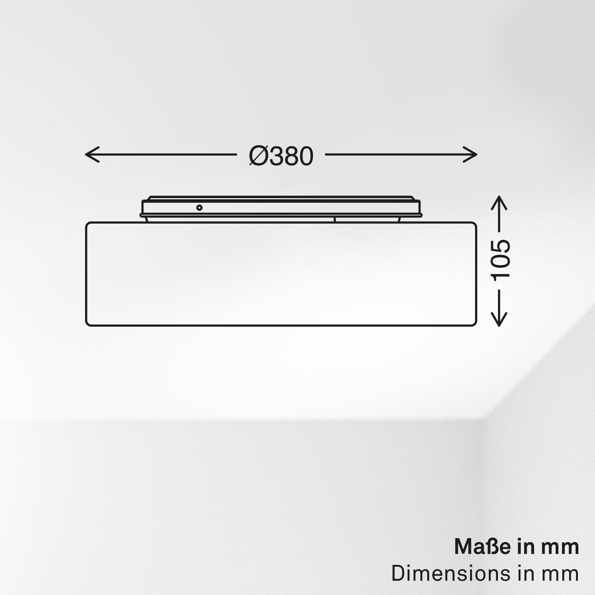 Briloner - Lámpara techo LED con pantalla de tela, 24 W y 2600 lm, luz blanco cálido, plafon LED, lamparas de salón, lampara dormitorio, luz techo salón, 38 x 10,5 cm, Beige