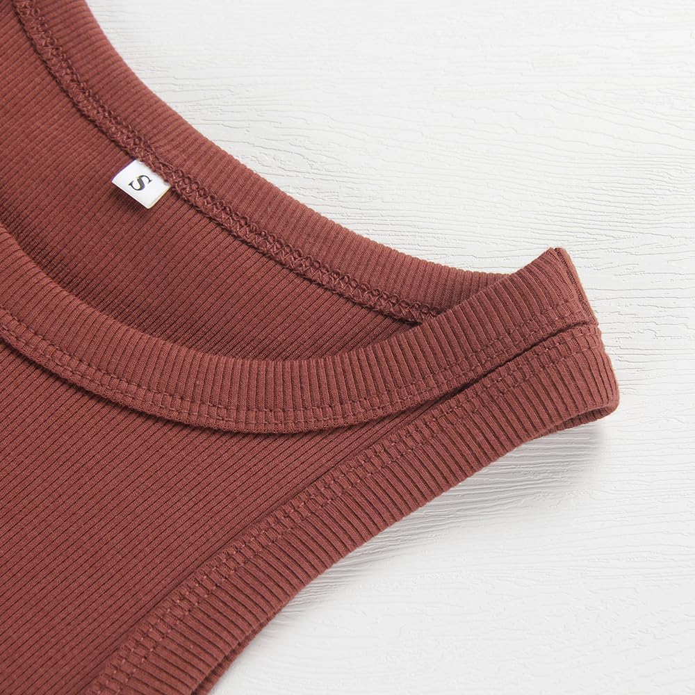 Artfish Women Casual Basic Sleeveless High Neck Rib-Knit Y2k Crop Tank Top - Image 2
