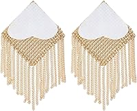 Vista 3 de MINGSEECESS Sujetador de silicona de metal dorado reutilizable para mujer, diseño de pétalos de pecho, autoadhesivas, con borla