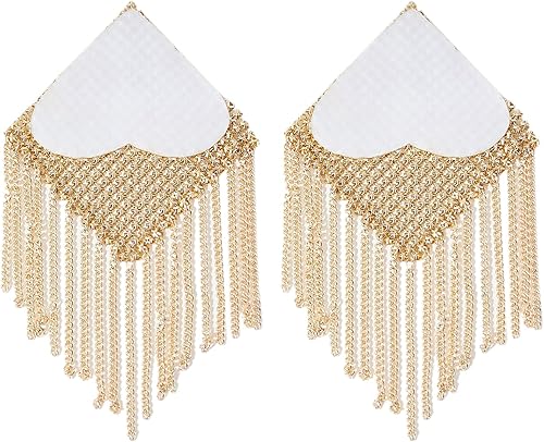 Miniatura 3 de MINGSEECESS Sujetador de silicona de metal dorado reutilizable para mujer, diseño de pétalos de pecho, autoadhesivas, con borla