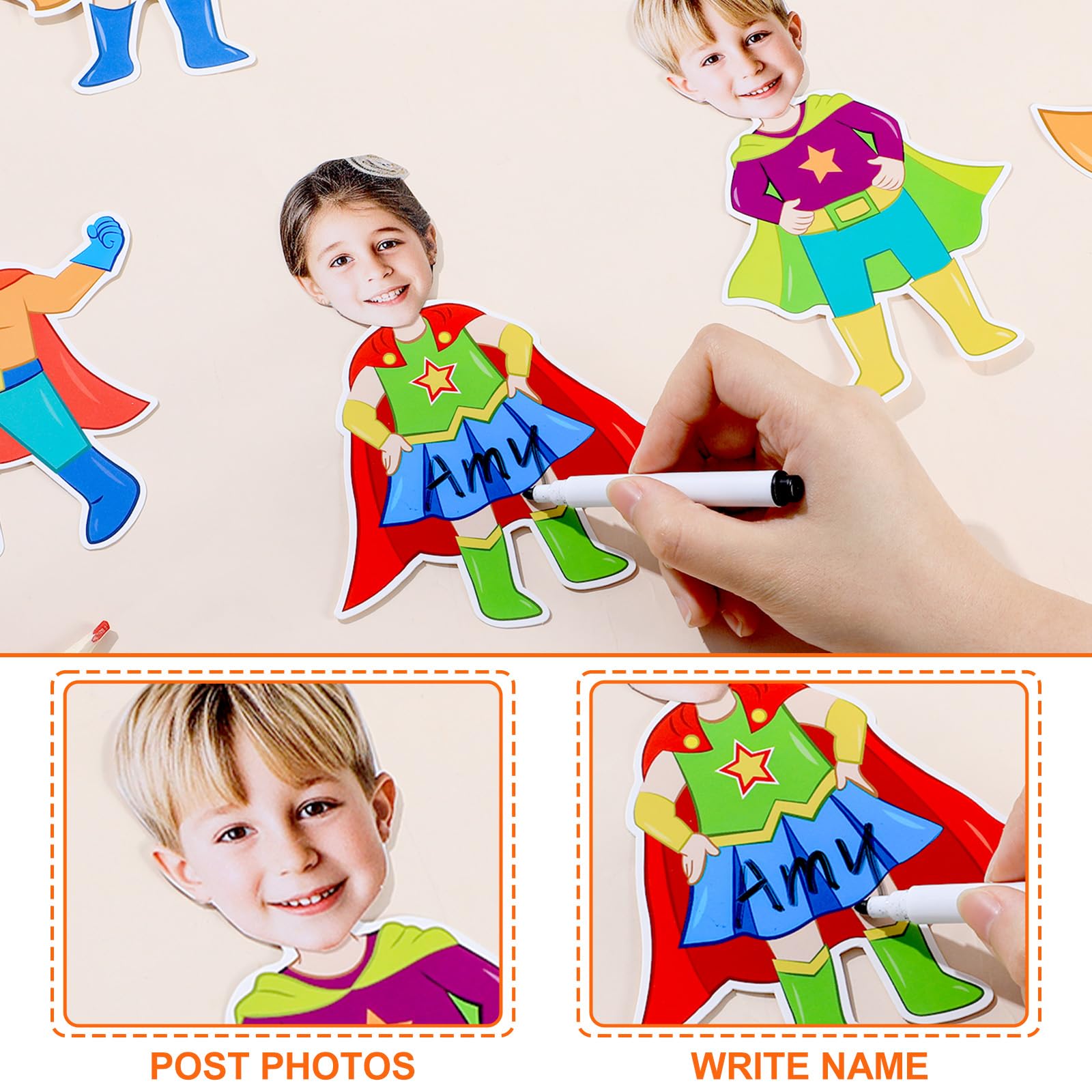 Qyeahkj 48 Stück Superthemen-Helden-Ausschnitte, super thematische Pinnwand-Dekorationen, Helden-Thema, Papier, DIY, Foto, Bild, Basteln für Kinder, Abschlussfeier, Party, Dekoration für Schulanfang