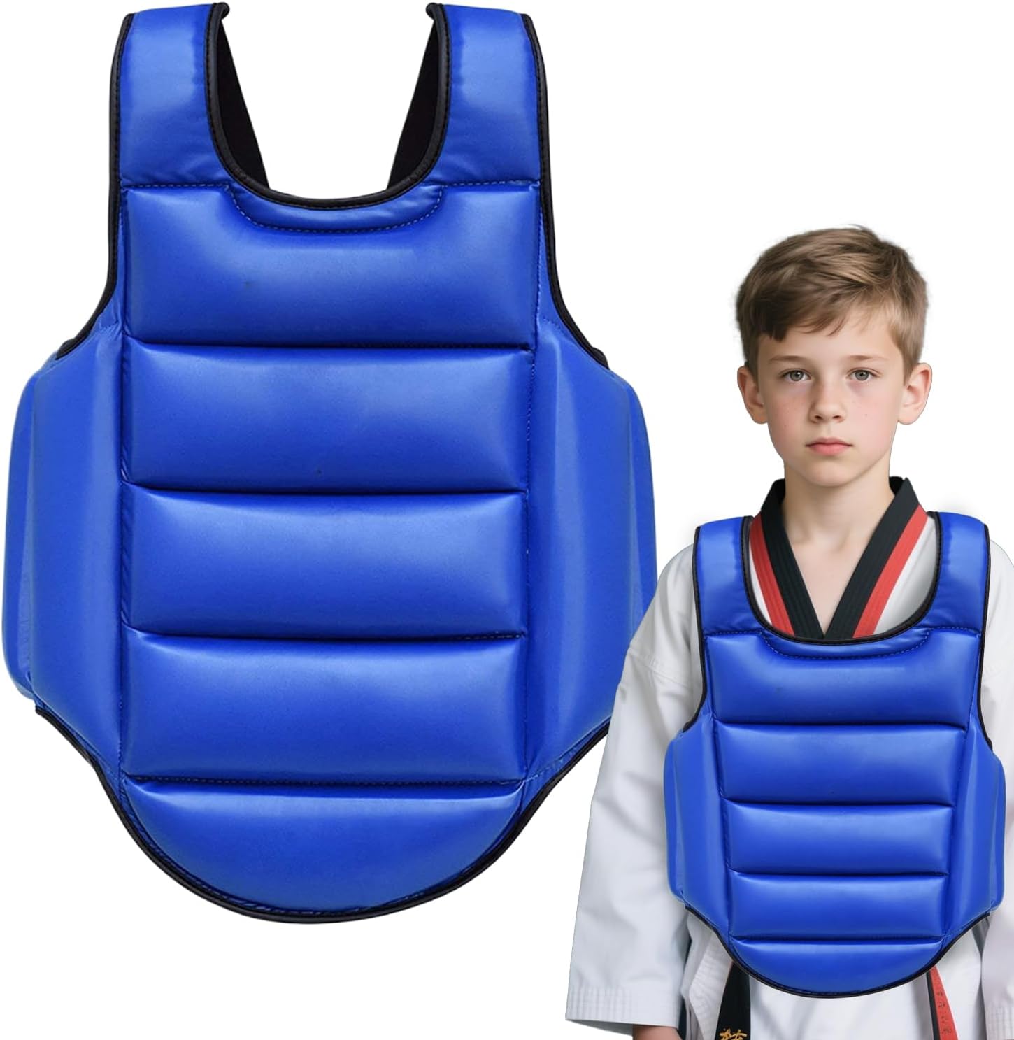 Boxing Chest Protector, Thai Chest Guard Belly Protector, Breathable Body Protection Pad Sparring Training Accessories Martial Arts Competition