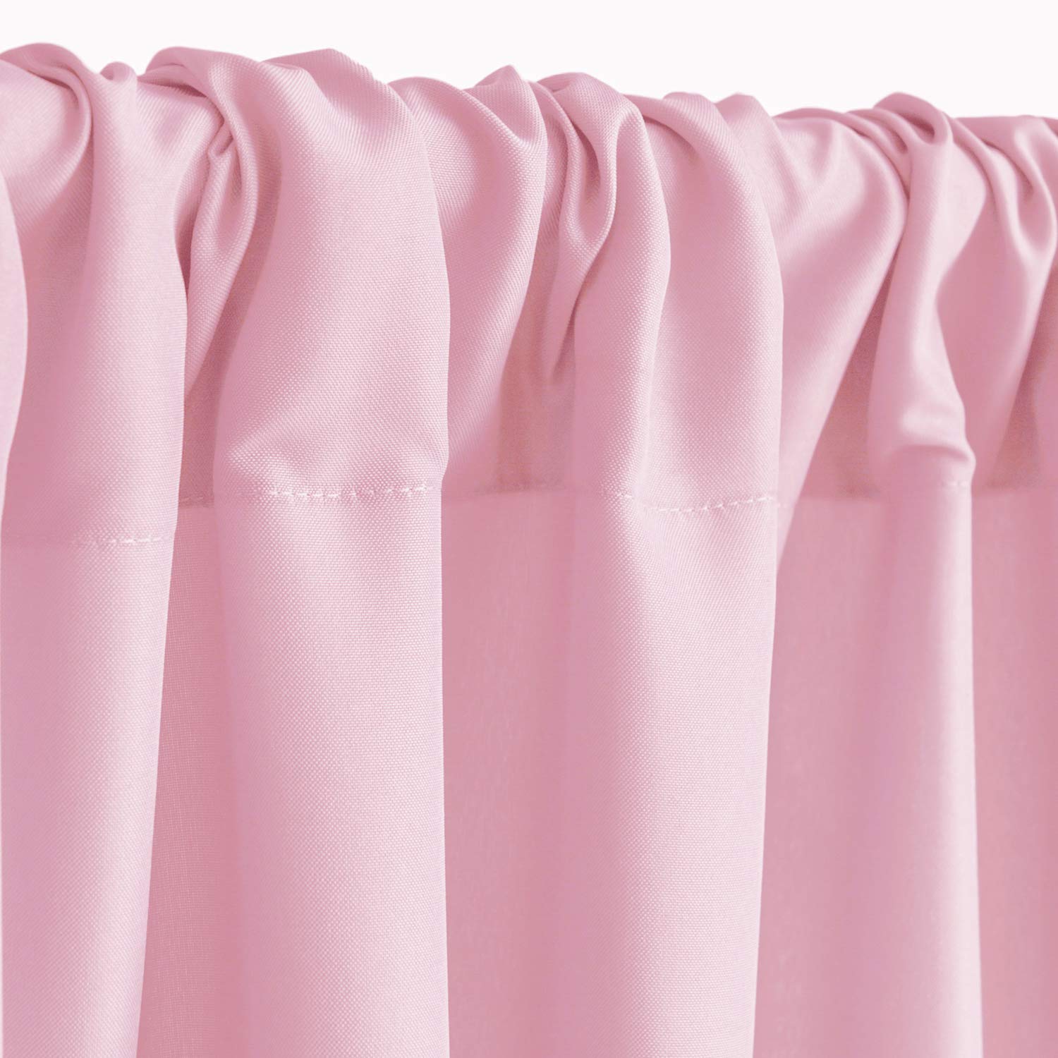 Hiasan Pink Backdrop Curtains for Parties, Polyester Photography Backdrop Drapes for Baby Shower, Wedding Decorations, 5ftx10ft, Set of 2 Panels
