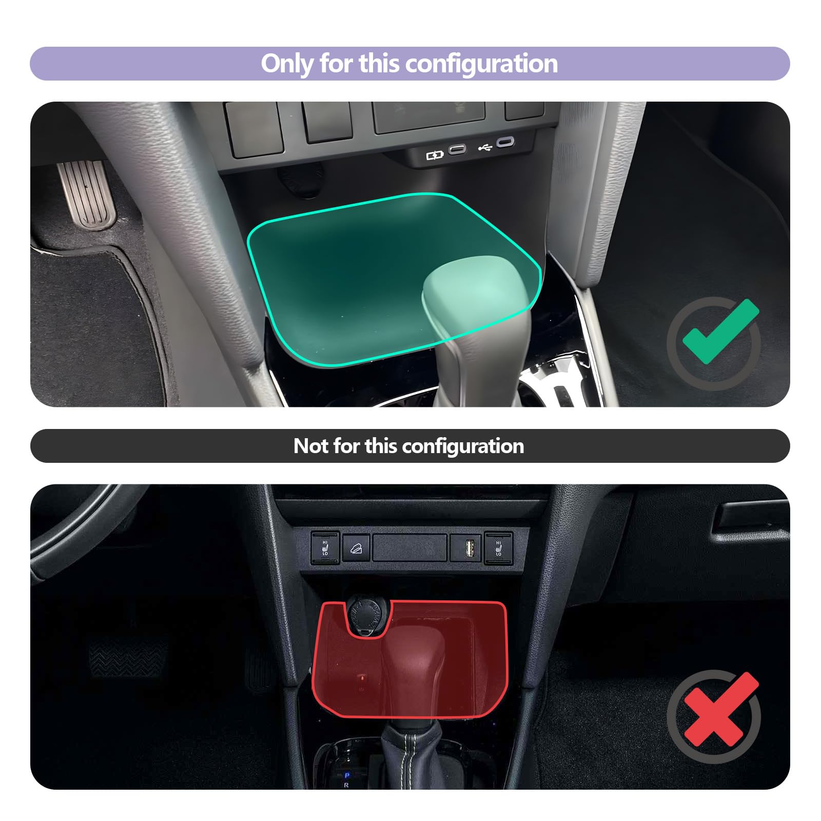 LUWU Compatibile con Toyota Yaris Cross Yaris Hatchback Automatic 2020-2025 2026 Tappetino Antiscivolo in Gomma per Console Centrale Yaris Cross Accessori