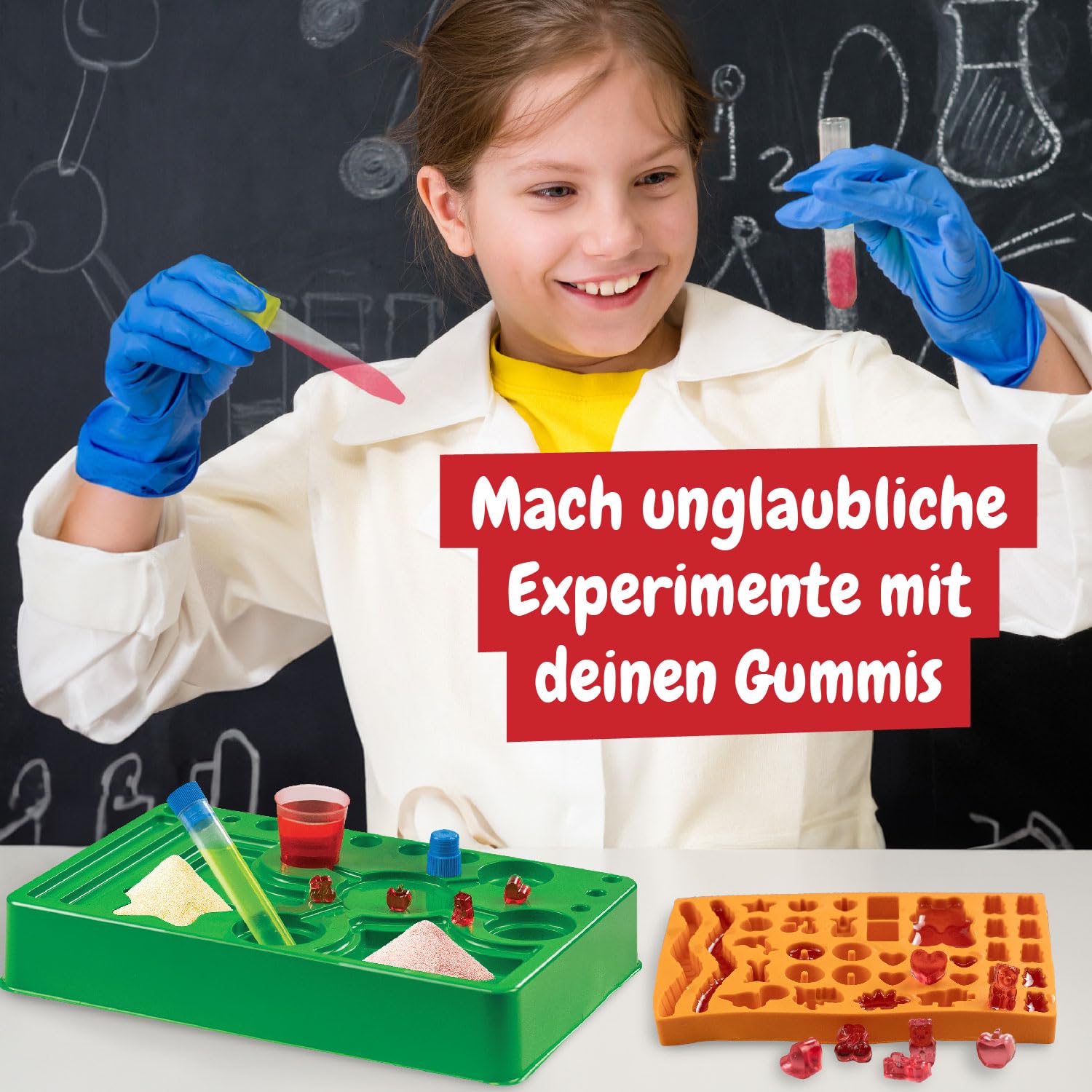 Science4you Gummibärchen-Labor – Gummibärchen selber Machen & Fruchtgummi Labor 19 Verschiedenen Formen für Kinder, Riesenbär-Gummi Geschenke für Mädchen & Jungen ab 7 8 9 10 11+ Jahren