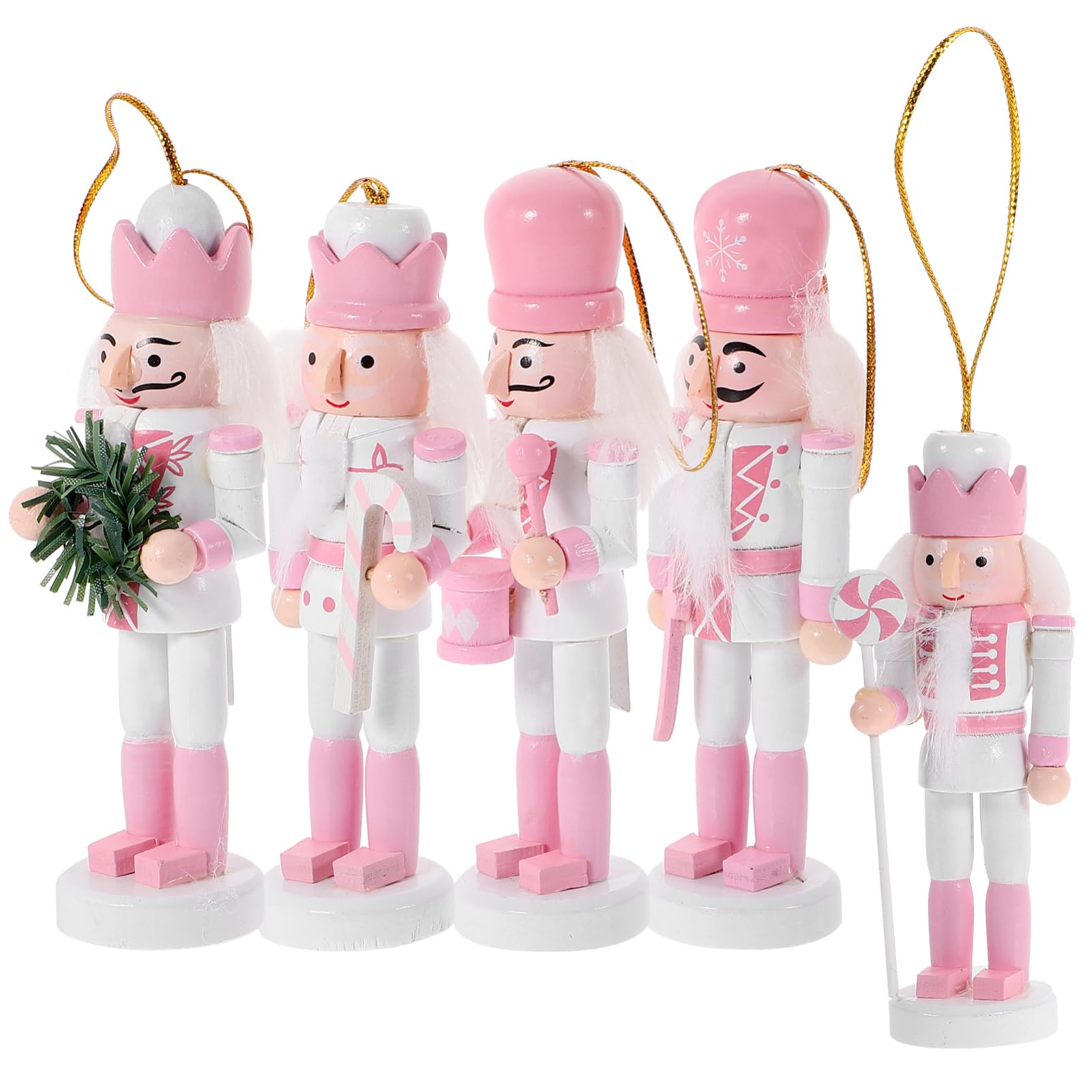 POPETPOP 4 Ensembles d'arbre De Casse-Noisette Éplucheur De Noix Casse-Noix pour Toutes Les Noix Cueilleur De Noix Décor Marionnettes À Doigts Pièce Maîtresse Rose Bois 5 Pièces * 4