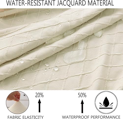 Miniatura 6 de KELUINA Juego de 2, 4, 6 fundas para sillas de comedor, fundas elásticas de jacquard para sillas de comedor, extraíbles y lavables, impermeables